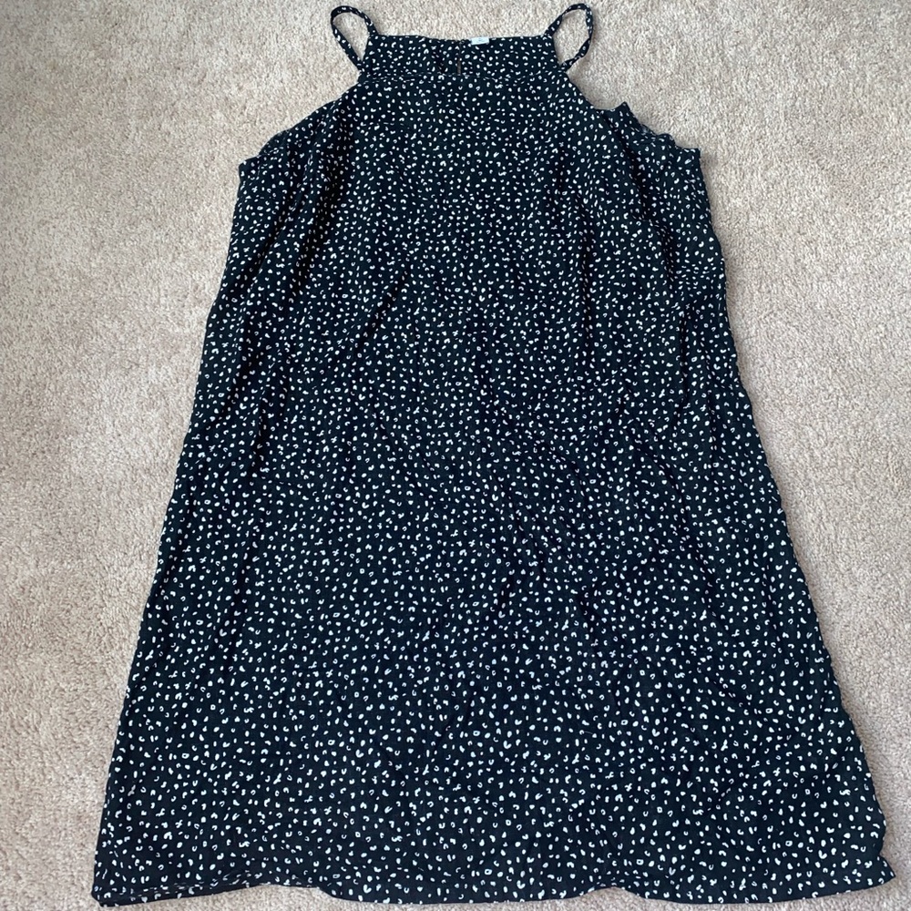 Black Cheetah Spotted Midi Dress
